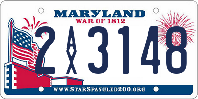MD license plate 2AX3148