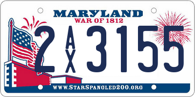 MD license plate 2AX3155