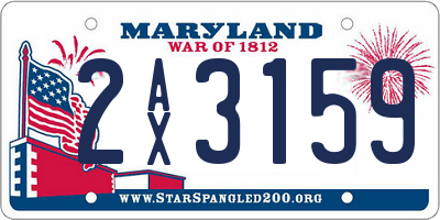 MD license plate 2AX3159