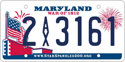 MD license plate 2AX3161