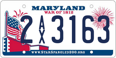 MD license plate 2AX3163