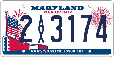 MD license plate 2AX3174