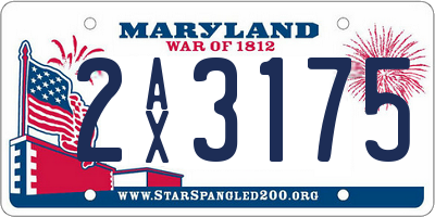 MD license plate 2AX3175