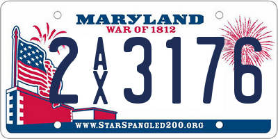 MD license plate 2AX3176