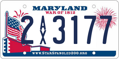 MD license plate 2AX3177