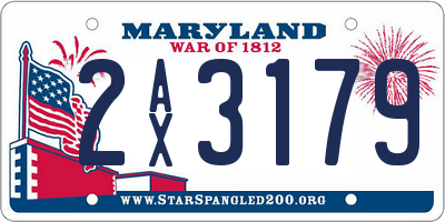 MD license plate 2AX3179
