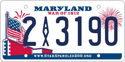 MD license plate 2AX3190