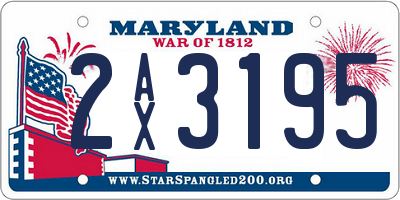 MD license plate 2AX3195