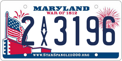 MD license plate 2AX3196