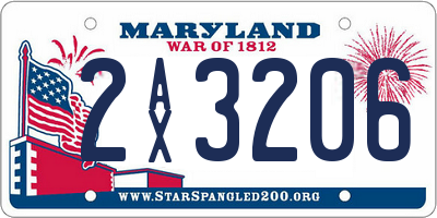 MD license plate 2AX3206
