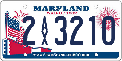 MD license plate 2AX3210