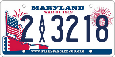 MD license plate 2AX3218