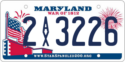 MD license plate 2AX3226