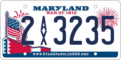 MD license plate 2AX3235