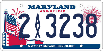 MD license plate 2AX3238
