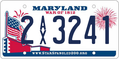MD license plate 2AX3241