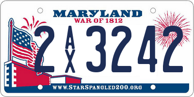 MD license plate 2AX3242