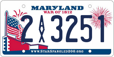 MD license plate 2AX3251