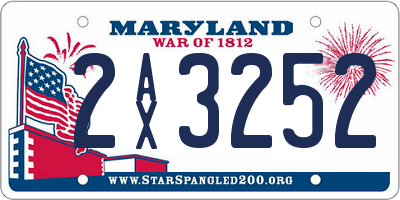 MD license plate 2AX3252