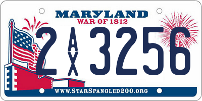 MD license plate 2AX3256