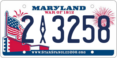 MD license plate 2AX3258