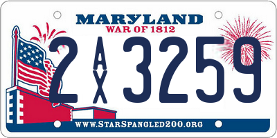 MD license plate 2AX3259