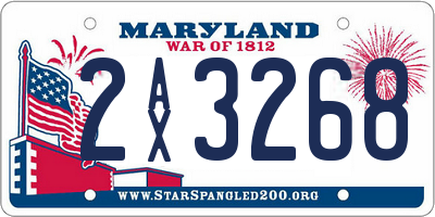 MD license plate 2AX3268