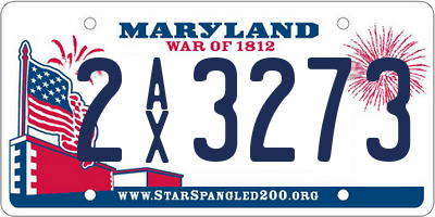 MD license plate 2AX3273