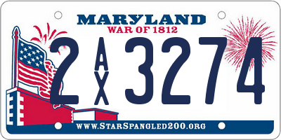 MD license plate 2AX3274