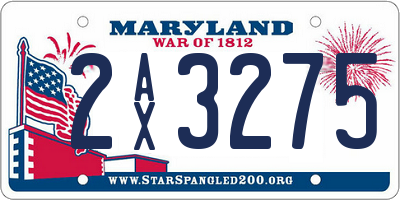 MD license plate 2AX3275