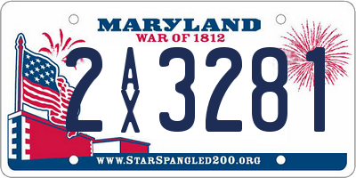MD license plate 2AX3281
