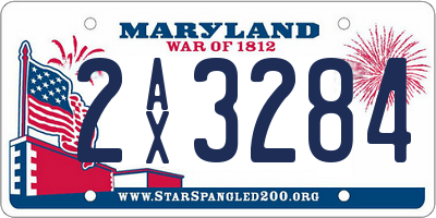 MD license plate 2AX3284