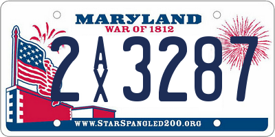 MD license plate 2AX3287
