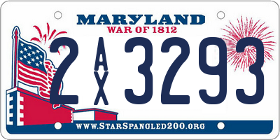 MD license plate 2AX3293
