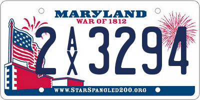 MD license plate 2AX3294