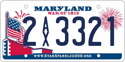 MD license plate 2AX3321