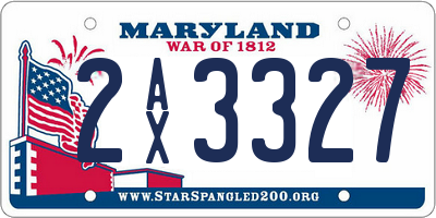 MD license plate 2AX3327