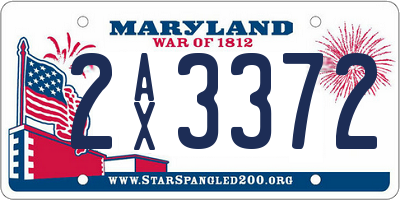 MD license plate 2AX3372