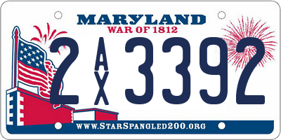 MD license plate 2AX3392