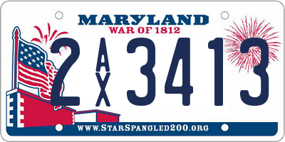 MD license plate 2AX3413
