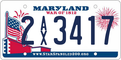 MD license plate 2AX3417