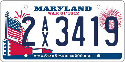 MD license plate 2AX3419