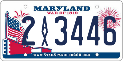 MD license plate 2AX3446