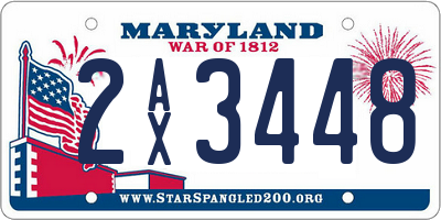 MD license plate 2AX3448