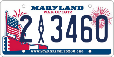 MD license plate 2AX3460