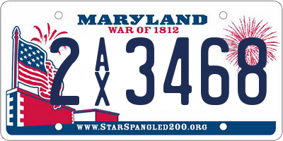 MD license plate 2AX3468