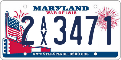MD license plate 2AX3471