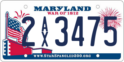 MD license plate 2AX3475