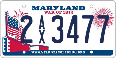MD license plate 2AX3477