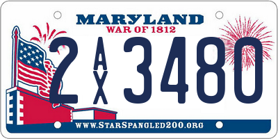 MD license plate 2AX3480